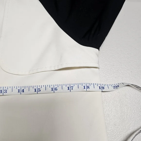 Forever 21 Womens Colorblock Trench Coat Cream Black Double Breasted Small - Picture 4 of 8